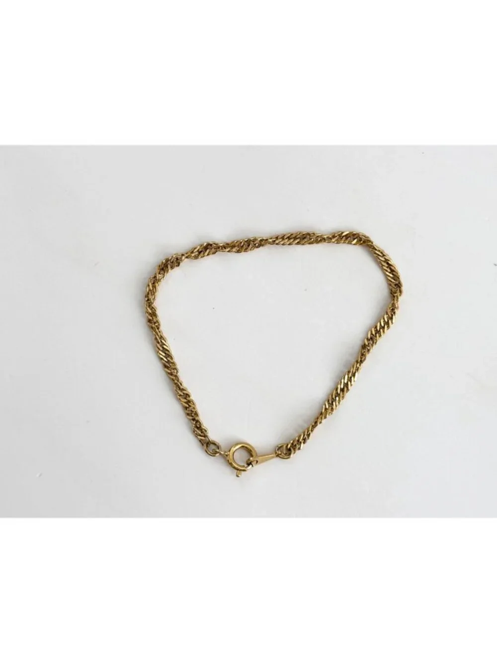 Stackable Gold Toned Curb Chain Minimalist 80's Vintage Bracelet